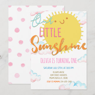 Unser kleiner Sonnenschein zum Geburtstag Einladung