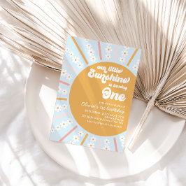 Unser kleiner Sunshine boho blumengeschmückter Geb Einladung