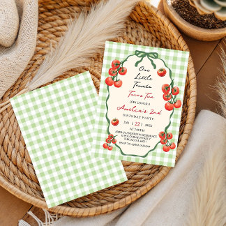Unser kleiner Tomato Red Gingham wird zwei Jahre a Einladung