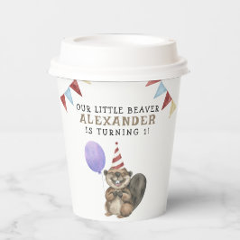 Unser kleines Biber 1. Geburtstag Party Pappbecher
