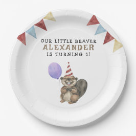 Unser kleines Biber 1. Geburtstag Party Pappteller