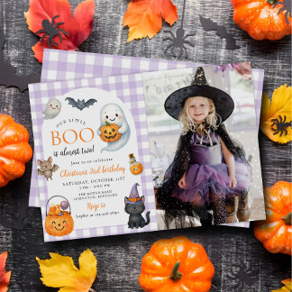 Unser kleines BOO Ghost Halloween 2. Geburtstags-F Einladung