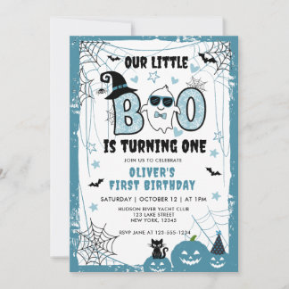 UNSER KLEINES BOO MACHT EINEN BLAUE 1. GEBURTSTAG EINLADUNG