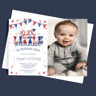 Unser kleines Firecracker 1. Geburtstag Foto Einladung