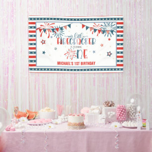 Unser kleines Firecracker 1. Geburtstagsbanner Banner