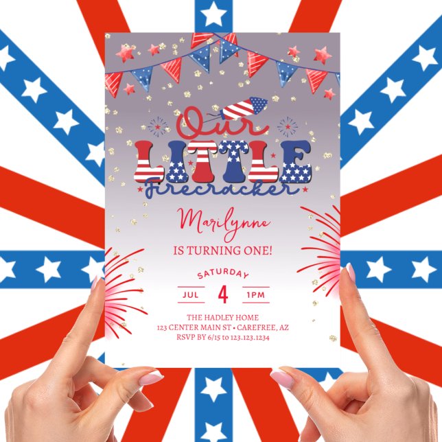 Unser kleines Firecracker Lilac 1. Geburtstag Part Einladung (Von Creator hochgeladen)