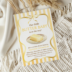 Unser Kleines Gelbes Band Thema Butter Baby Shower Einladung