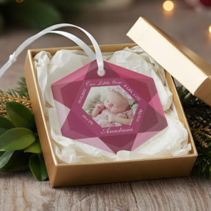 Unser kleines Gem January Birthstone Baby Birth St Ornament Aus Glas