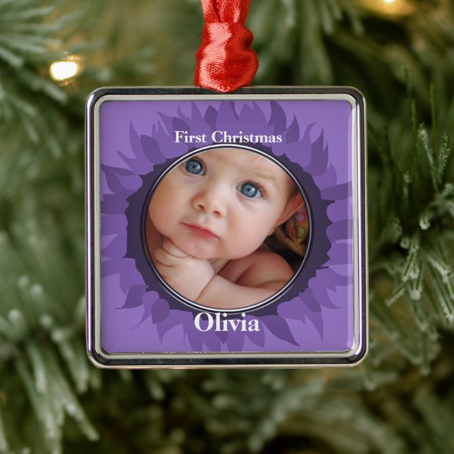 Unser kleines Gerber Baby Foto Ornament - Traube (Baum)
