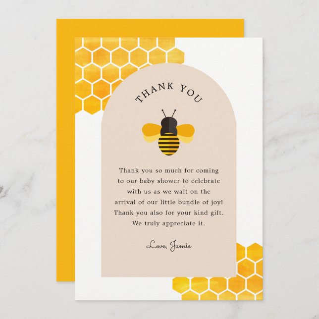 Unser kleines Honey Bee Party Danke Einladung (Vorne/Hinten)