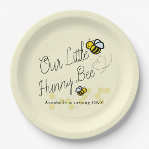 Unser kleines Hunny Bee Yellow Girl zum Geburtstag Pappteller