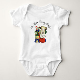 Unser kleines Kleine Geschenk mit Welpe Baby Strampler
