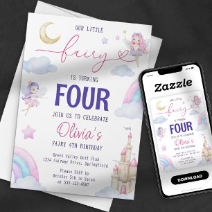 Unser kleines, magisches Party Fairytale Rainbow Einladung