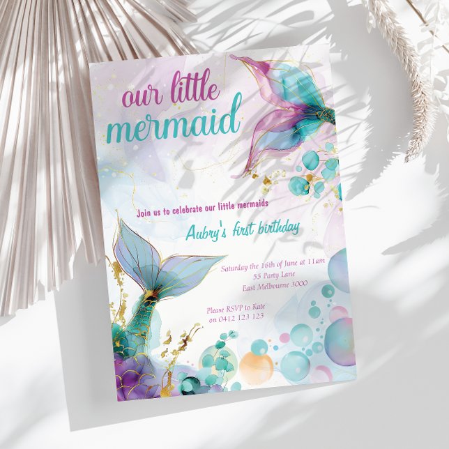 Unser kleines Meerjungfraumeer 1. Geburtstag Einladung (Von Creator hochgeladen)