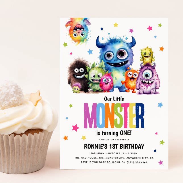 Unser kleines Monster 1. Geburtstag Party Einladun Einladung (Von Creator hochgeladen)