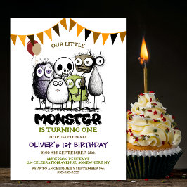 Unser kleines Monster 1. Geburtstag Party Einladung