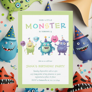 Unser kleines Monster   Die drei bunten Monster Einladung