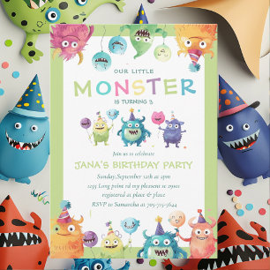 Unser kleines Monster   Die drei bunten Monster Einladung