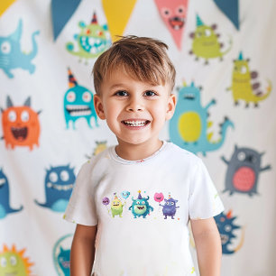 Unser kleines Monster   Drei farbige Monster Kleinkind T-shirt