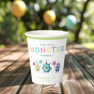 Unser kleines Monster Drei farbige Monster Pappbecher