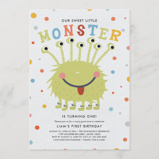 Unser kleines Monster Geburtstag Einladung