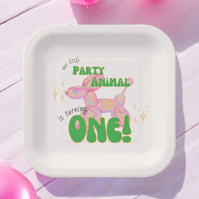 Unser kleines Party Balloon Tier 1. Geburtstag Pappteller (Von Creator hochgeladen)