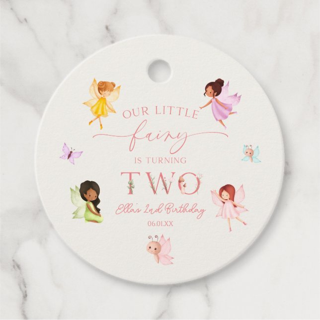 Unser kleines Party verzaubert den 2. Geburtstag Geschenkanhänger (Vorderseite)