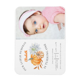 Unser kleines Pumpkin 1. Geburtstag Blumenfall-Fot Magnet