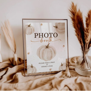 Unser kleines Pumpkin Birthday Fotobooth-Zeichen Poster