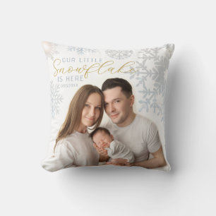 Unser kleines Snowflake Baby Foto Kissen