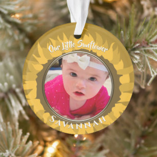 Unser kleines Sonnenblumenbaby-Foto Ornament
