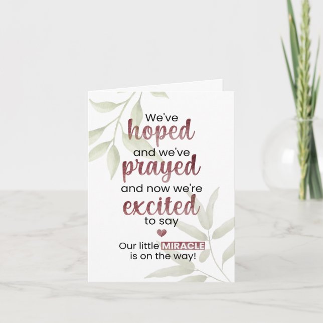 Unser kleines Wunder ist unterwegs Karte (Vorderseite)