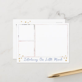 Unser kleines Wunderkind Gold Star 3 Fotos Baby Ankündigungspostkarte