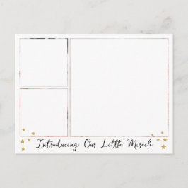 Unser kleines Wunderkind Gold Star 3 Fotos Baby Ankündigungspostkarte