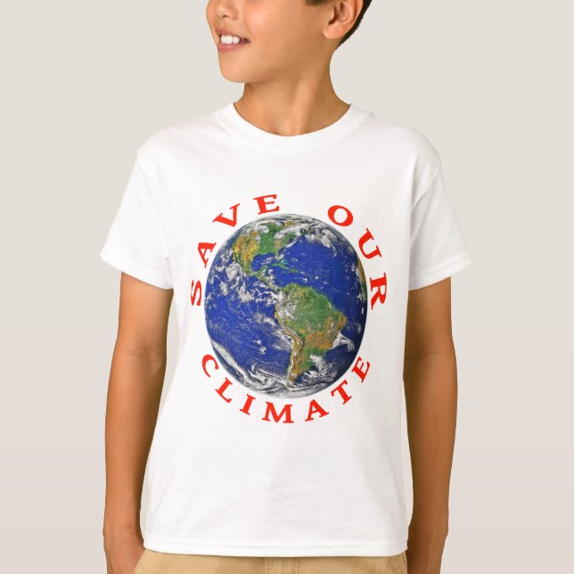 Unser Klima mit Erde retten T-Shirt (Vorderseite)