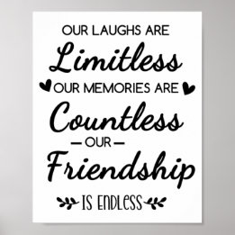 Unser Lachen ist grenzenlos Freundschaftszitat Poster