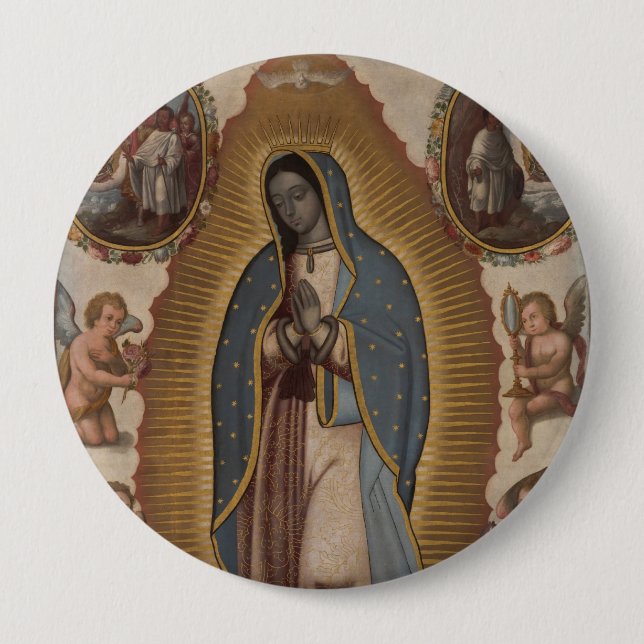 UNSER LADY DER GUADALUPE-PRAY FÜR UNS BUTTON (Vorderseite)