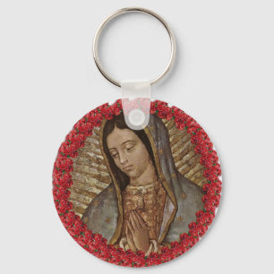 UNSER LADY GUADALUPE MIT SPANISCHEN ROSE SCHLÜSSELANHÄNGER