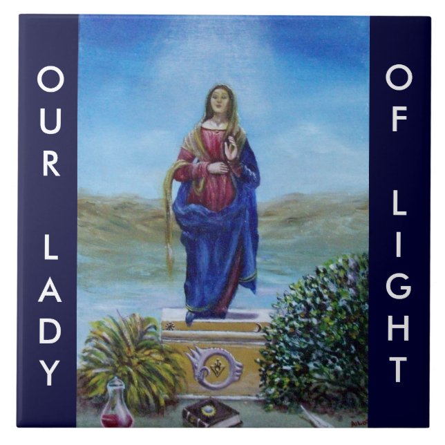 UNSER LADY OF LIGHT Madonna of Immaculate Concepti Fliese (Vorderseite)