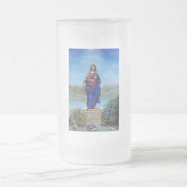 UNSER LADY OF LIGHT Madonna of Immaculate Concepti Mattglas Bierglas (Mittel)