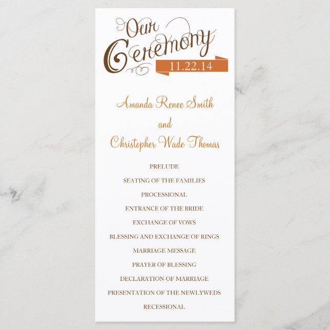 Unser Liebe Story Wedding Programm (Vorderseite)