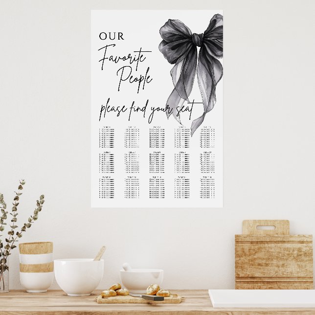 Unser Lieblings-Paar Hochzeits-Sitzplan Poster (Küche)