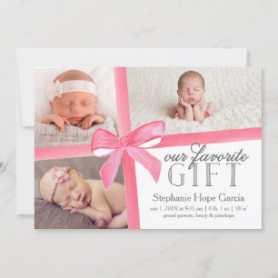 Unser Lieblingsgeschenk-Geburts-Mitteilungs-erster Ankündigung