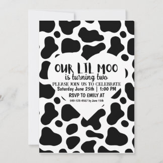 Unser Lil Moo Boy macht zwei Geburtstagskarten Einladung