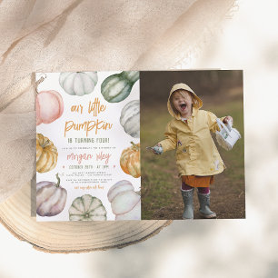 Unser Little Pumpkin Boho Fall Birthday Party Foto Einladung
