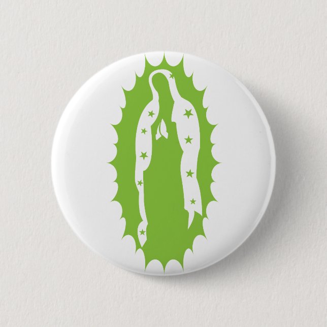 Unser modernes Limones Grün Dame Guadalupe Button (Vorderseite)