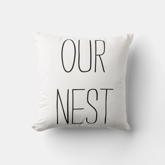 "Unser Nest" Rae Dunn inspiriertes Kissen (Vorderseite)