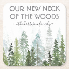 Unser neuer Hahn des Waldes | Party zur Aufwärmung Rechteckiger Pappuntersetzer