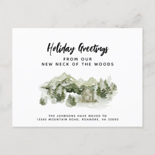 Unser neuer Hahn des Woods Holiday Moving Ankündigungspostkarte