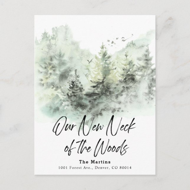 Unser neuer Nacken der Woods Moving Ankündigung (Vorderseite)